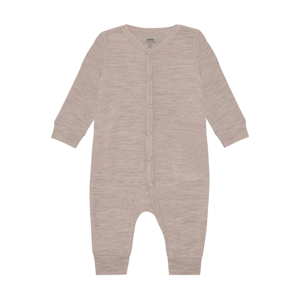 BeKids Uld jumpsuit - Mocha Meringue Melange - 60
