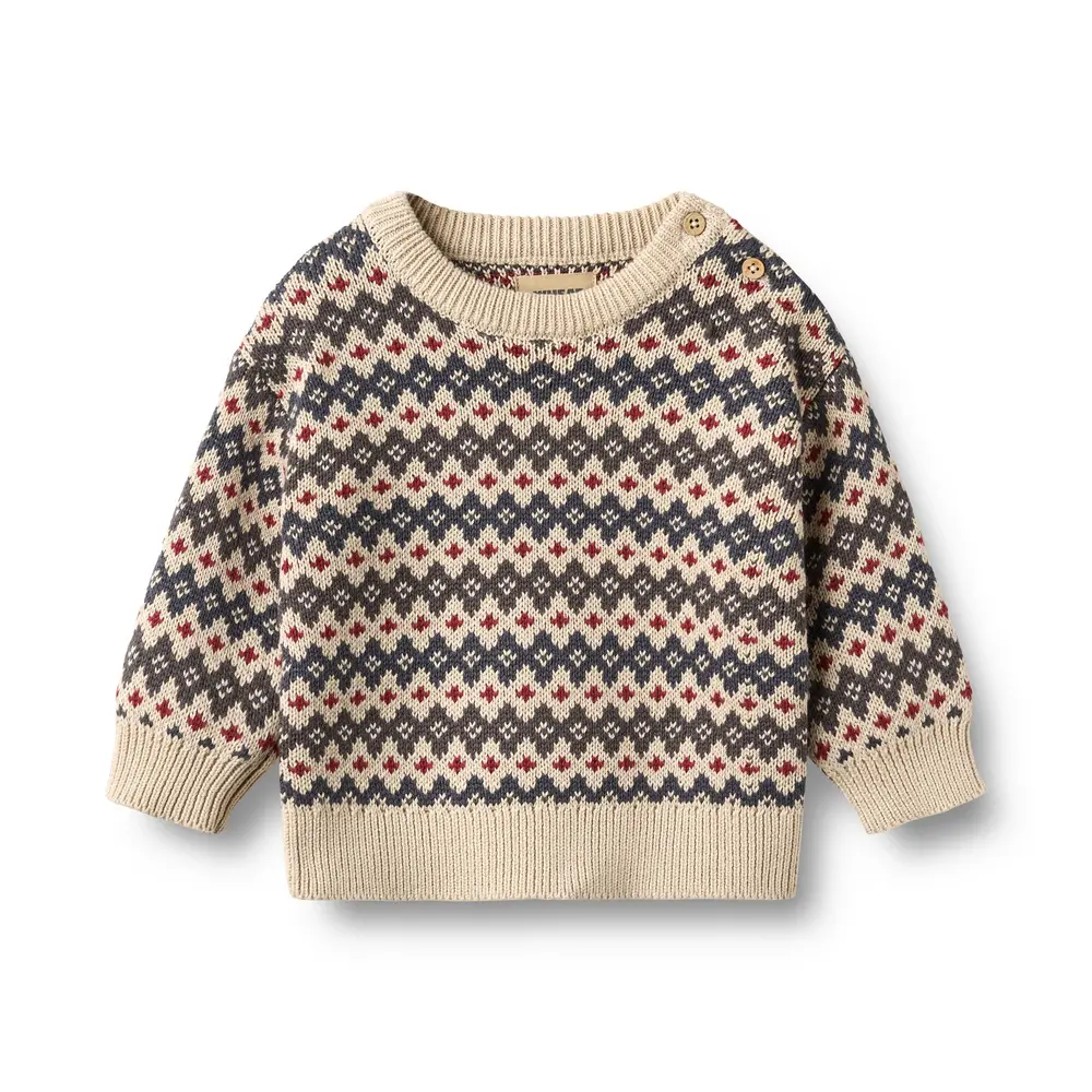 Wheat Harlow Jacquard Pullover - Greyblue - 92