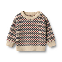 Wheat Harlow Jacquard Pullover - Greyblue