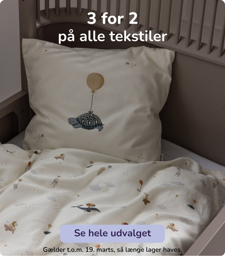 3 for 2 på alle tekstiler og puslepuder