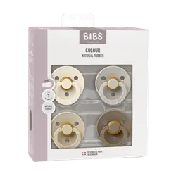 BIBS Colour Sutter - Str. 1 - 4-pak - Rund - Vanilla Mix