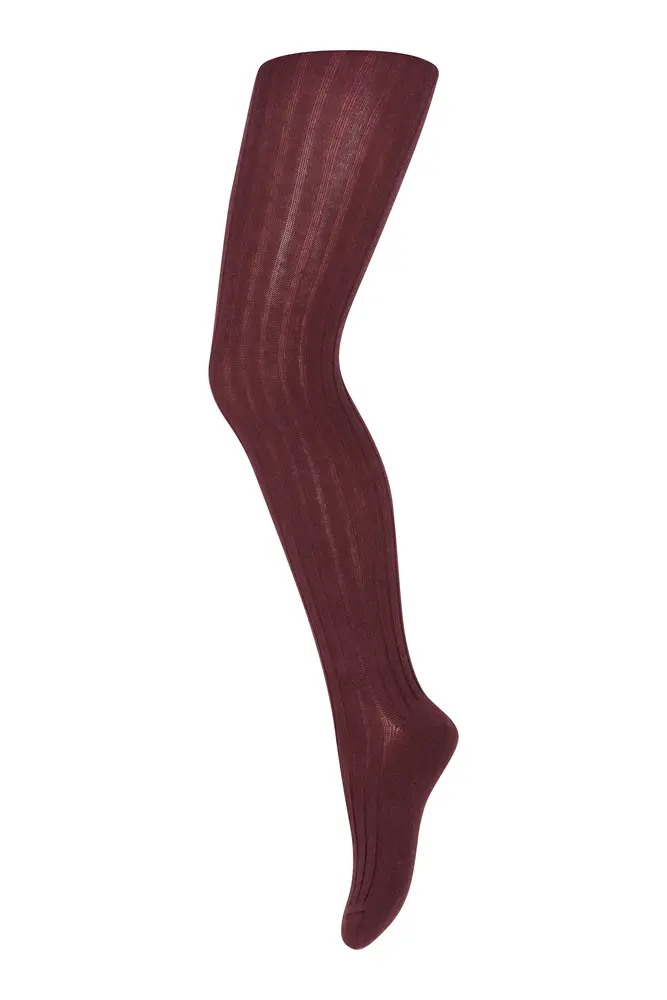 Uld Strømpebuks Rib - 36 Grape Skin - 100