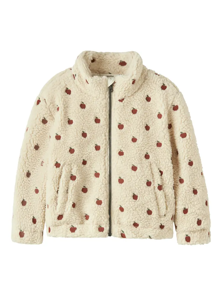 Lil' Atelier Fleecejakke - NmfNalo - Turtledove/Apples