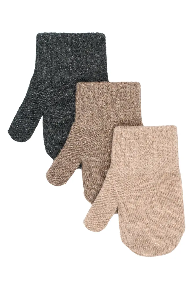 Mikk-Line Magic Vanter 3-Pak - Rose Melange-Melange Denver-Dark Gray Melange - 0-2 ÅR