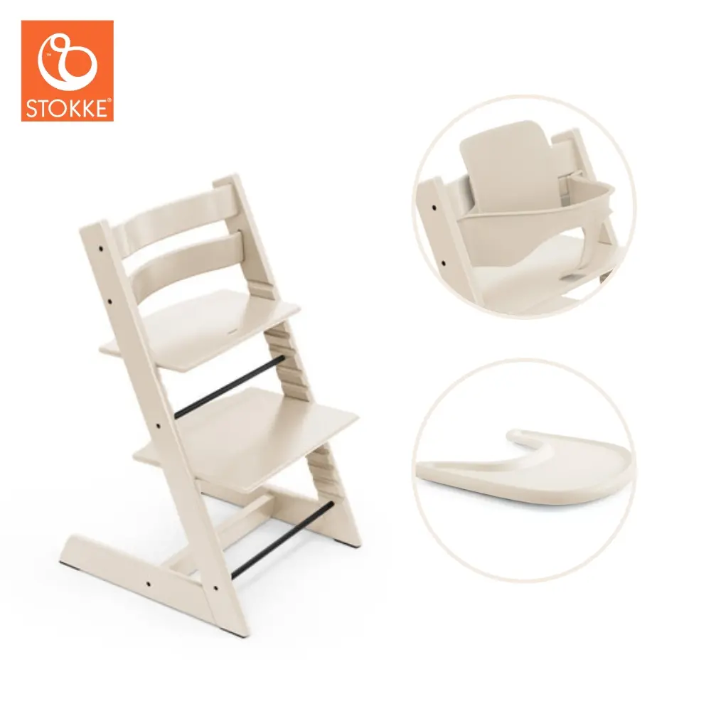 product-Højstol inkl. babysæt og tray - Vanilla White