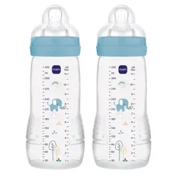Easy Active Baby Bottle 330ml 2pk Blue billede