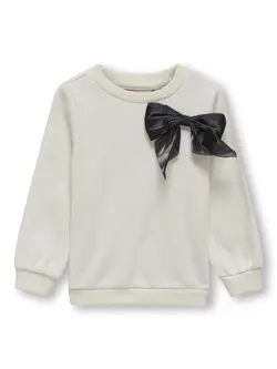 Bow langærmet o-neck sweat - CLOUD DANCER - 110