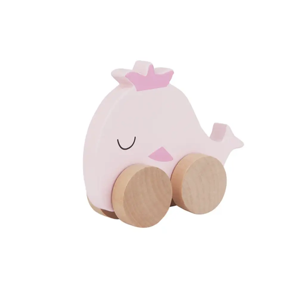 Barbo Toys Wooden Whale on Wheel