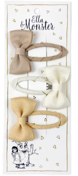 Hårclips Beige Bow