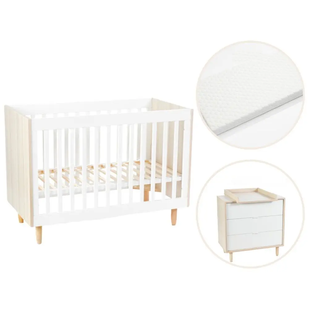 Karl starterpakke - seng, puslekommode og madras