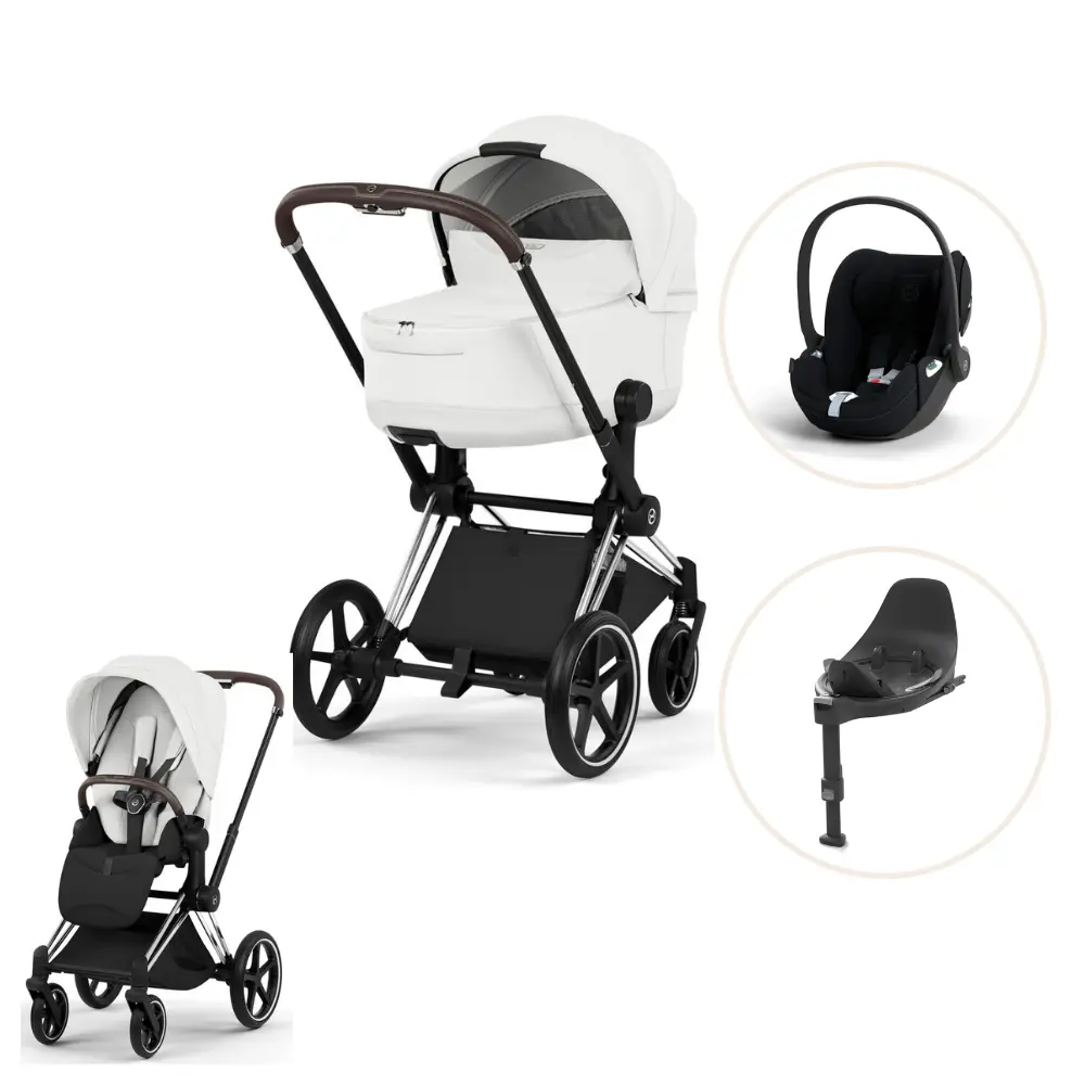 product-Cybex Priam Style Kombivogn inkl. Cloud T Plus og Base T - Off White/Chrome Brown