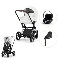 Cybex Priam Style Kombivogn inkl. Cloud T Plus og Base T - Off White/Chrome Brown