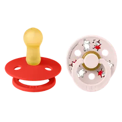 BIBS Rund Colour Sut - 2-Pak - Str. 2 - Naturgummi - Moomin - Dancing - Candy Apple Mix