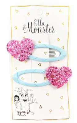 Hårclips Glitter Heartbeats