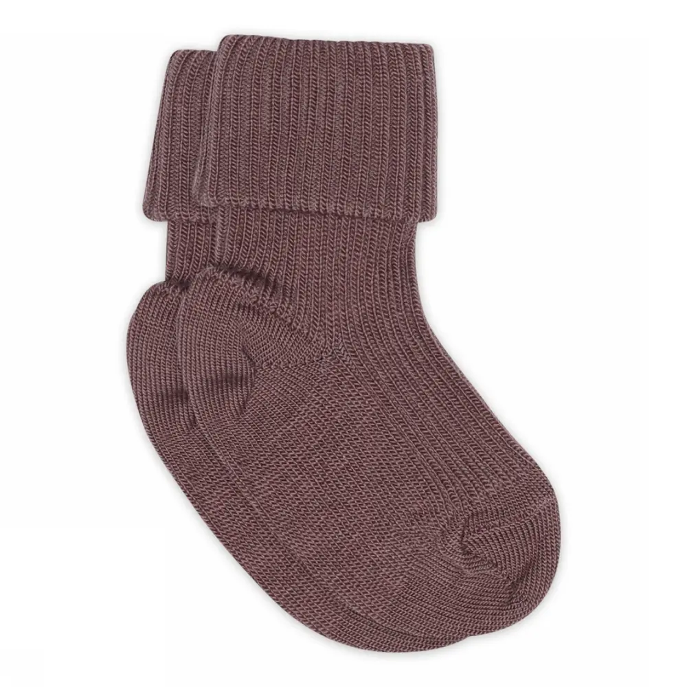 MP Denmark Uld Ankelstrømpe Rib - Rose Taupe - 19/21