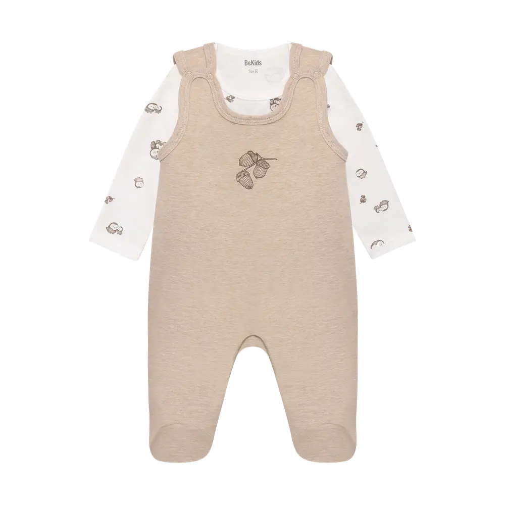 BeKids Romper og Body Sæt - Silver Mink - 60