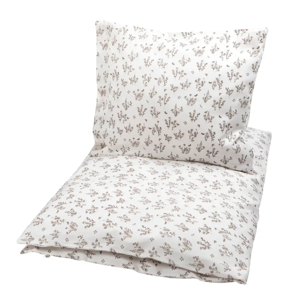product-Junior sengetøj, 100x140 cm - Floral, beige,