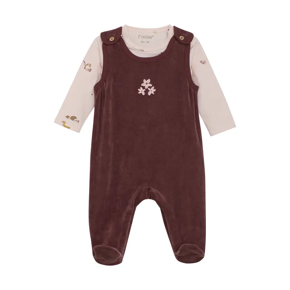 product-Sæt m. Body og velour bukser - 4953 - 62