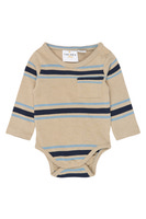The New Siblings Theodor Langærmet Body - Humus Striped