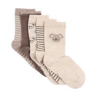 Strømpe m. mønster (5-pak) - Chestnut