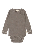 Dante Uld Body Langærmet - Coffee Bean/Dark Off White
