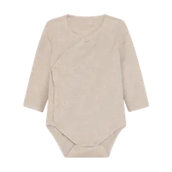 Langærmet Wrap Body Melange Rib - Pure Cashmere Melange - 62