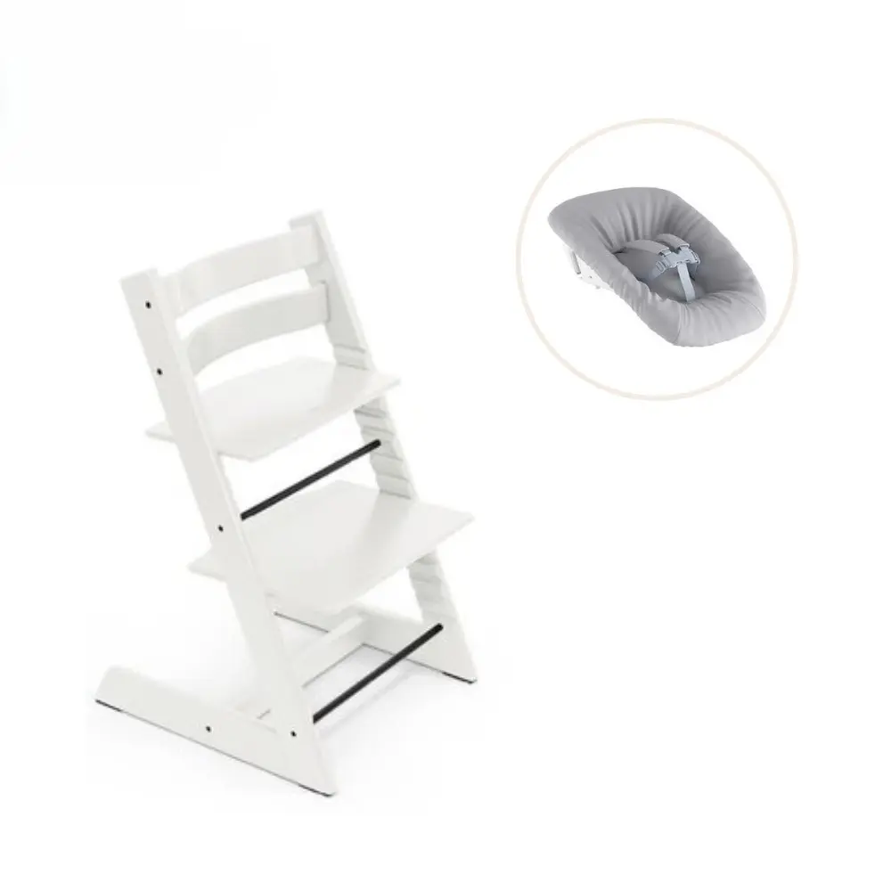 product-Højstol bøg inkl. newborn sæt - hvid