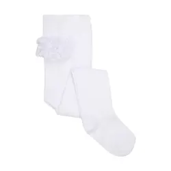 Strømpebukser m. Blonde - White - 80/86