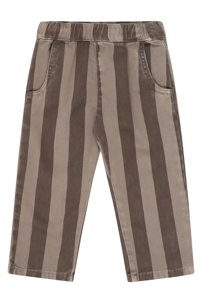 The New Siblings Ylas Baggy Bukser - Taupe Gray Striped TN