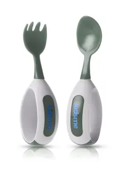 KidsMe Børnebestik - Ske & Gaffel - Grøn