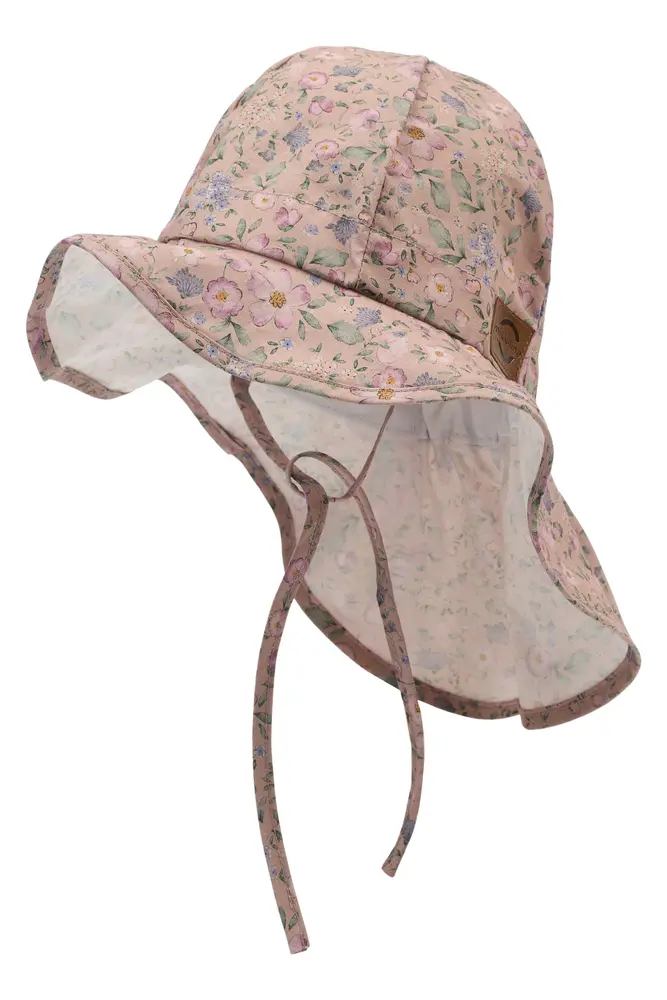 Sommerhat m. Skygge - Buble Flower AOP - 6-12 MDR.