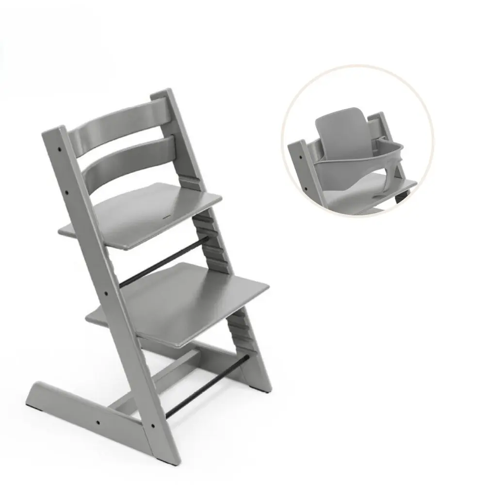 product-Højstol inkl. babysæt - storm grå