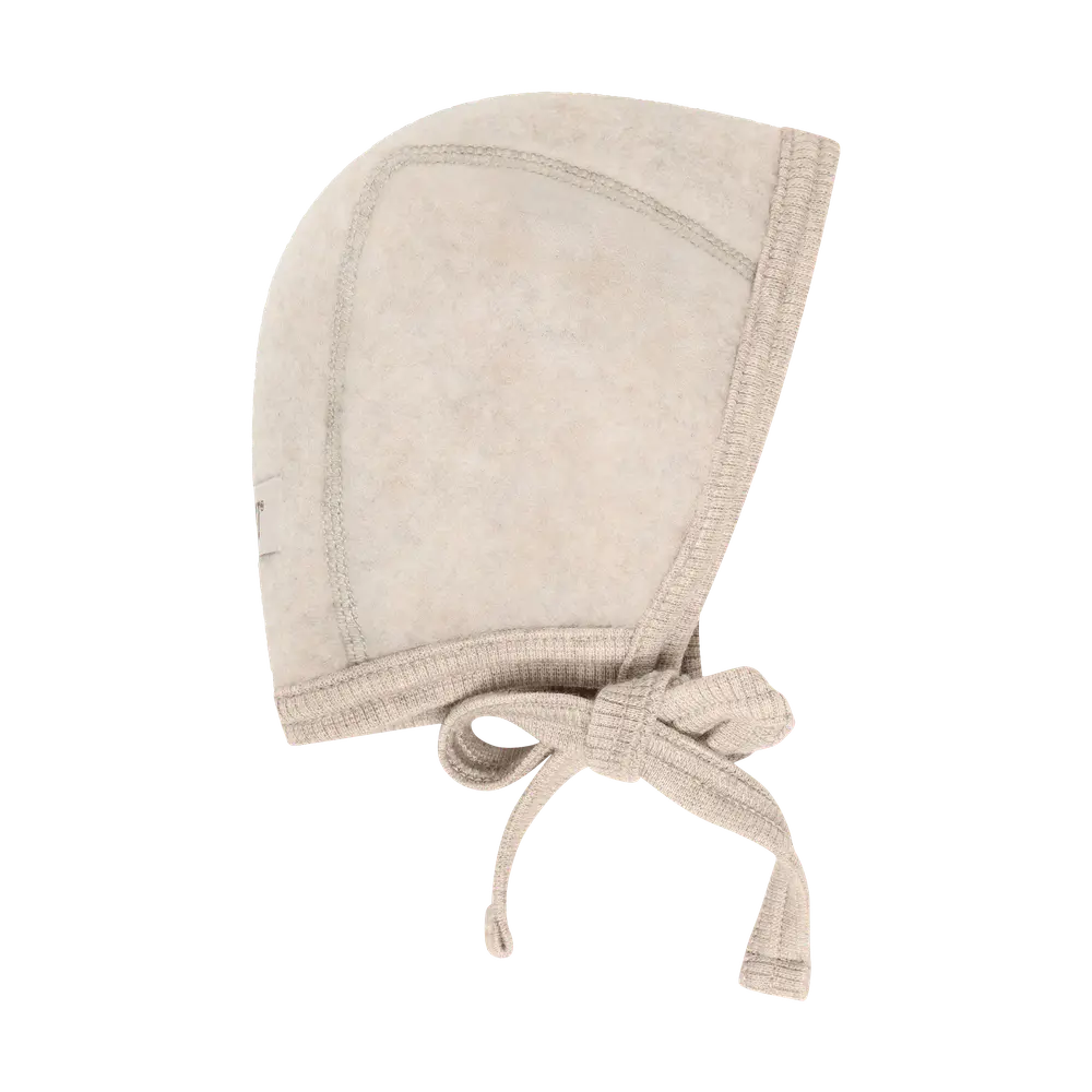 Huttelihut Babyhjelm - Uldfleece - Camel Melange