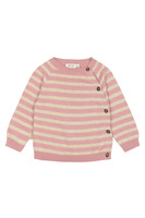Striktrøje - Off White/Rosa