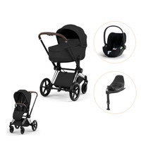 Cybex Priam Style Kombivogn inkl. Cloud T Plus og Base T - Sepia Black/Chrome Brown
