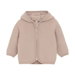 Huttelihut Cardigan - Uldfleece - Mahogany Rose m. Ører