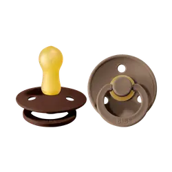 BIBS Rund Colour Sut - 2-Pak - Str. 2 - Naturgummi - Mocha/Dark Oak