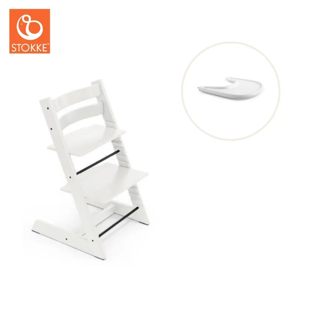 product-Højstol inkl. tray - hvid/hvid