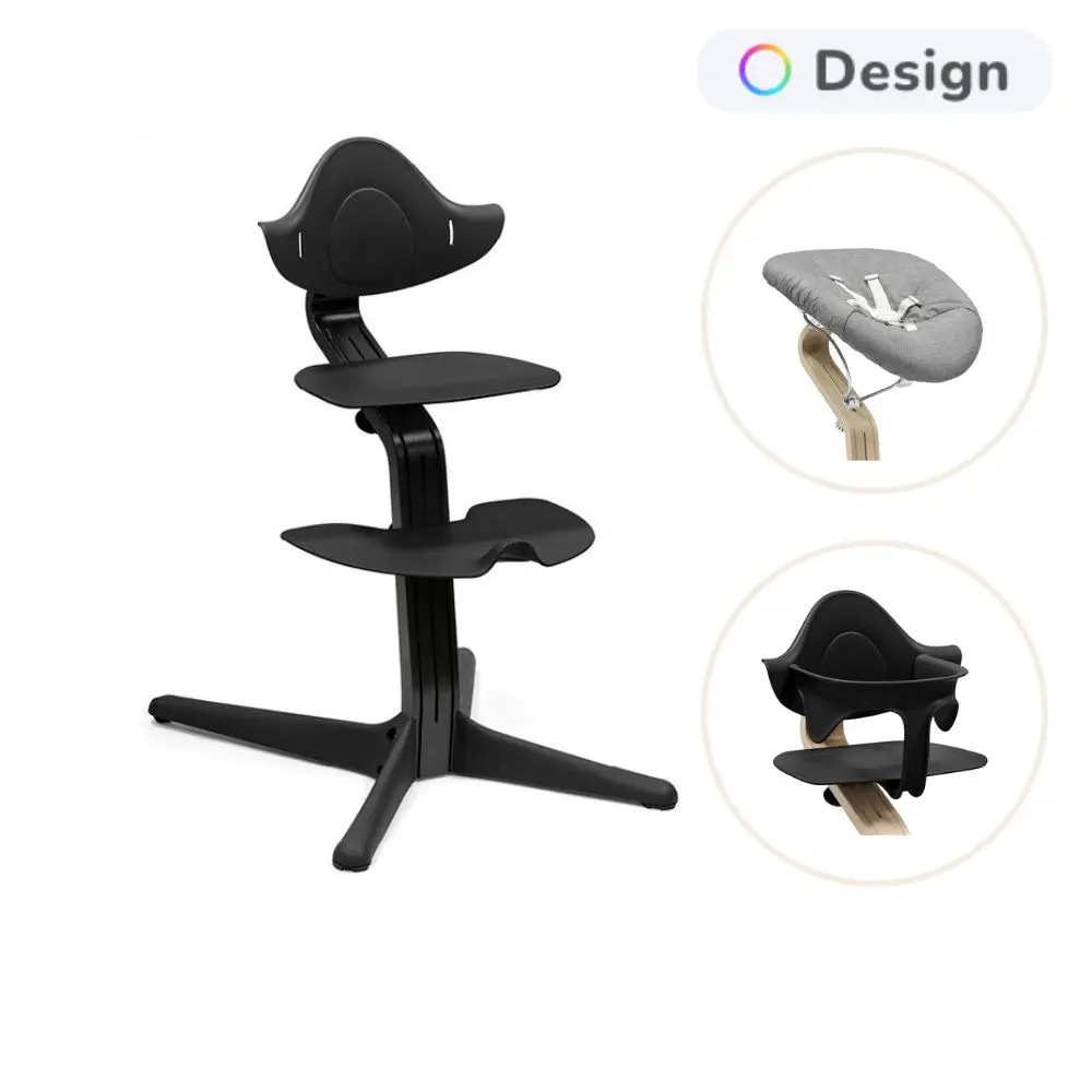 product-Stokke Nomi Højstol Inkl. Newborn Sæt Og BabySæt - Sort/Sort