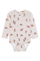 Petit Piao Star Langærmet Body - Gray Morn Fox 