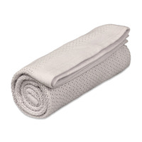 Striktæppe, bomuld, Dove Grey