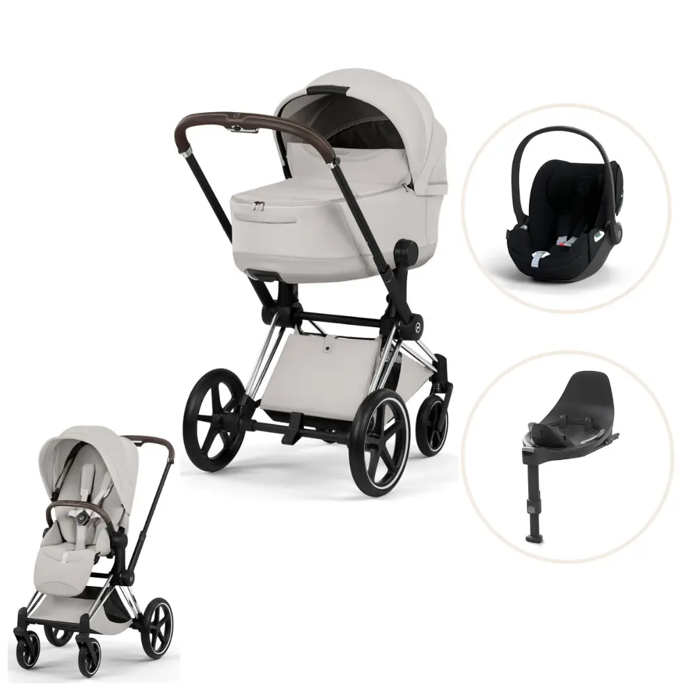 product-Cybex Priam Style Kombivogn inkl. Cloud T Plus og Base T - City Grey/Chrome Brown