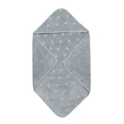 Håndklæde med hætte, 70 x 70 cm - Jasmin blue