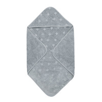 Håndklæde med hætte, 70 x 70 cm - Jasmin blue