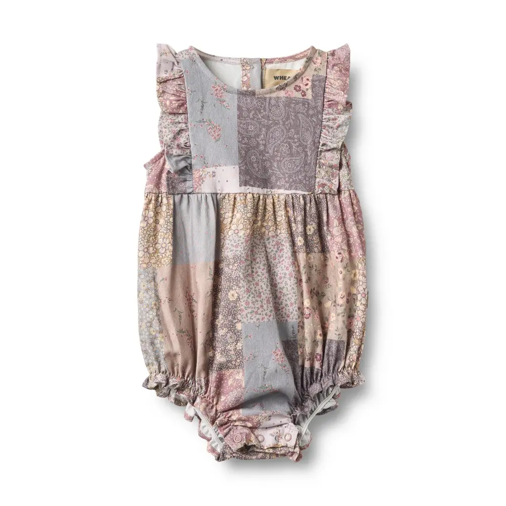 Wheat Emmaline Romper - Patchwork Flowers - 92
