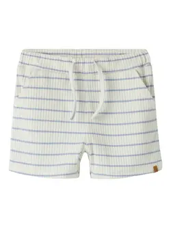 Lil' Atelier Shorts - Rib - NmmKail - Coconut Milk/Zen Blue