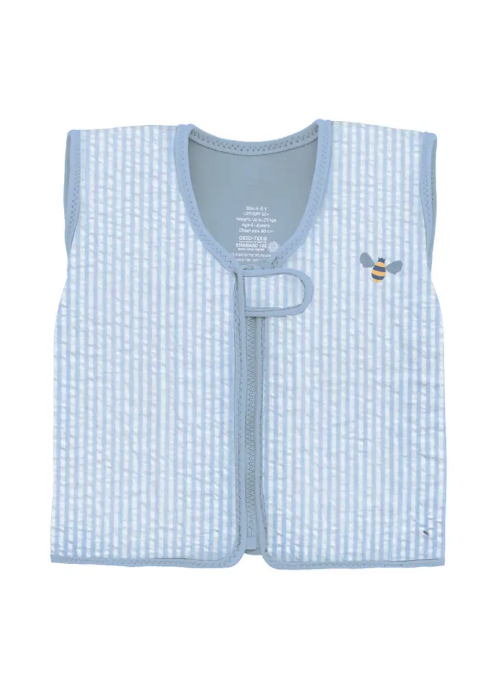 Svømmevest - Seersucker - Honeybee - Blue - 6-8 ÅR