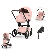 Cybex Priam Style Kombivogn inkl. Cloud T Plus og Base T - Peach Pink/Rosegold