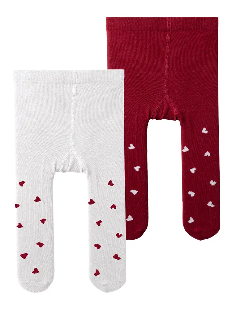 Name It Vichristmas Strømpebukser 2-Pak - Bright White - 74/80