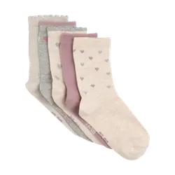 Strømpe m. mønster (5-pak) - Rainy Day - 19 22